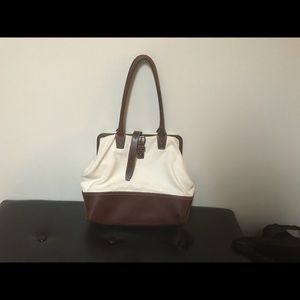 Ralph Lauren white and brown tote